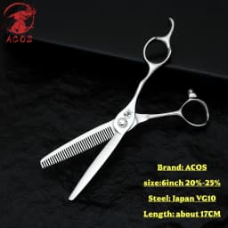Barber Sciss 6Inch 440C Stainless Steel Hair Scissors Set, Professional Barber Cutting Shear & 10%‑20%‑30%‑40% Thinning Shears,