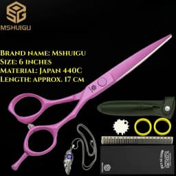 Barber Sciss 6Inch 440C Stainless Steel Hair Scissors Set, Professional Barber Cutting Shear & 10%‑20%‑30%‑40% Thinning Shears,