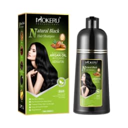 Mokeru Ammonia Free Keratin Hair Color Shampoo Coffee Permanent Brown Hair Dye Shampoo for White Hair Coverage