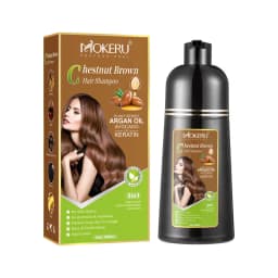 Mokeru Ammonia Free Keratin Hair Color Shampoo Coffee Permanent Brown Hair Dye Shampoo for White Hair Coverage