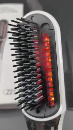 Steam Hair Straightener Brush 2-in-1 Hot Mist Red Light Therapy 4 Temp MCH Fast Heating Anti-Scald Hair Styling Tool for Home Tr