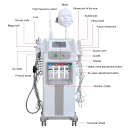 12 in 1 Water Oxygen Hydro Machine Face Lifting Deep Cleaning Dermabrasion Aqua Peeling Machine Skin Rejuvenation Small Bubble