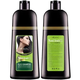 Mokeru 2pc/Lot Noni Fruit Herbal Black Shampoo Magic Fast Mokeru Hair Dye Shampoo For Women Permanent Black Hair Dyeing Shampoo