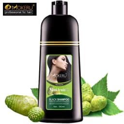 Mokeru 2pc/Lot Noni Fruit Herbal Black Shampoo Magic Fast Mokeru Hair Dye Shampoo For Women Permanent Black Hair Dyeing Shampoo
