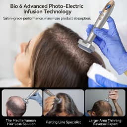 Bio Pen Bio6 Derma Stamp With 2 Roller Heads, LED Red/Blue Light, 5 EMS Levels, Microneedle Stamp 0.25 mm Needle length