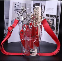 Transparent Hairdressing Scissors Bag 7Holes Salon Holster Pouch Holder Storage Hairdressing Styling Tools Messenger Bag