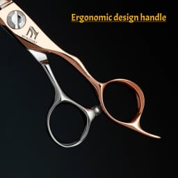 Top-level VG10 Cobalt Steel Hairdressing Scissors, 5.7-6.3-6.8 inch Hair Cutting Shears, Rose Gold Coating Barbershop Accessorie
