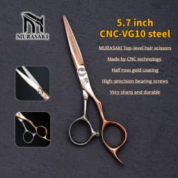 Top-level VG10 Cobalt Steel Hairdressing Scissors, 5.7-6.3-6.8 inch Hair Cutting Shears, Rose Gold Coating Barbershop Accessorie