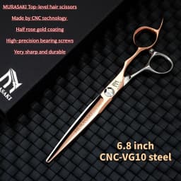 Top-level VG10 Cobalt Steel Hairdressing Scissors, 5.7-6.3-6.8 inch Hair Cutting Shears, Rose Gold Coating Barbershop Accessorie