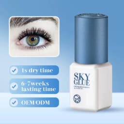 5 Bottles SKY S+ Glue for Eyelash Extensions 5ml Original Korea Sky Blue Cap False Lash Glue Makeup Tools Beauty Shop Supplies