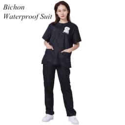 S/M/L/XL/3XL Pet Groomer Waterproof Uniform Suit Cut Pet Hair Breathable Soft Pet Beautician Overalls Set Pro Groomer Robe G0708