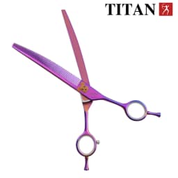 Titan high quality sus440c japan steel thinning 7inch barber tools shears pet dog cat grooming curved scissors