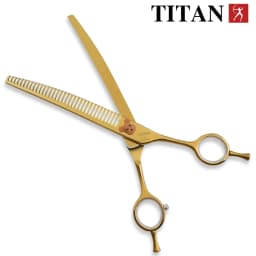 Titan high quality sus440c japan steel thinning 7inch barber tools shears pet dog cat grooming curved scissors
