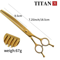 Titan high quality sus440c japan steel thinning 7inch barber tools shears pet dog cat grooming curved scissors