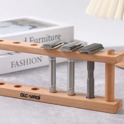 YAQi  Toshevet Beech  Wood Razor Stand For Safety Razors