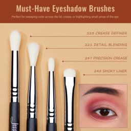 Jessup Eyes Brushes Set, Eyeshadow Makeup Brush, Premium Synthetic Blending Shader Crease T340