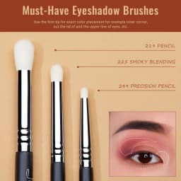 Jessup Eyes Brushes Set, Eyeshadow Makeup Brush, Premium Synthetic Blending Shader Crease T340