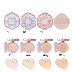 Flower Knows Makeup Gift Set Lip Cream,Blush,Cushion BB Cream,Brightening Concealer,Hydrating Essence & Cosmetic Bag All-in-One