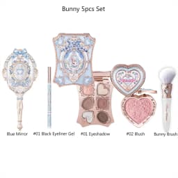 Flower Knows Bunny Shells Collection Makeup Set Eyeshadow Palette Blush Lip Gloss Makeup Bag Matte Glow Shimmer Eye Shadow Kit