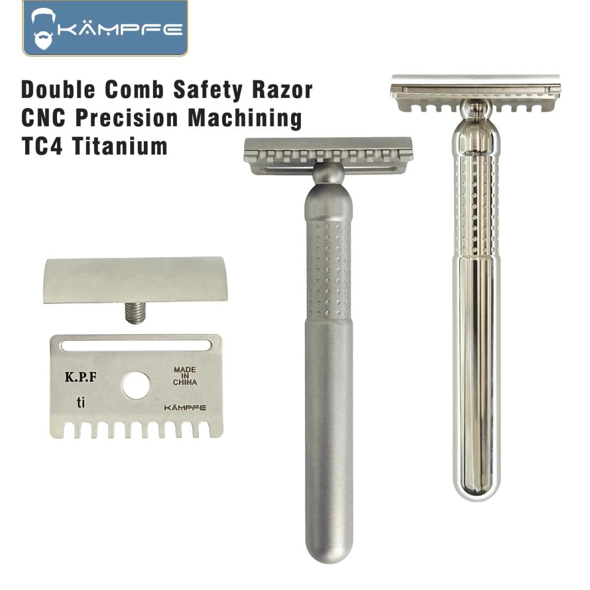 KAMPFE TC4 Titanium Double Comb Safety Razor CNC Precision Machining Boyfriend Gift shaving machine men