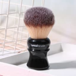 YAQI Ofel 24mm Black Handle Yellow Synthetic Hair Knot Mens Wet Shaving Brush