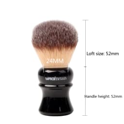 YAQI Ofel 24mm Black Handle Yellow Synthetic Hair Knot Mens Wet Shaving Brush