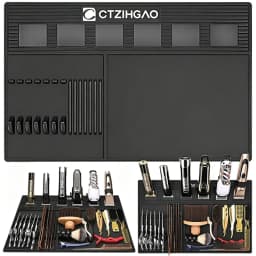 Magnetic Barber Mats for Clippers Dedicated Slots Anti-Slip Heat Resistant Barber Station Organizer Mat