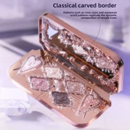 Flower Knows Knight Unicorn 6-Color Vegan Satin Eyeshadow Palette Shimmer Matte Long Lasting Waterproof High Pigment Makeup