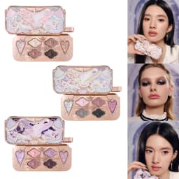 Flower Knows Knight Unicorn 6-Color Vegan Satin Eyeshadow Palette Shimmer Matte Long Lasting Waterproof High Pigment Makeup