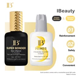 3 Bottles IB Super Bonder Banana Primer Super Bonder Fake Eyelash Extension Long Lasting Korea Adhesive Supplies Makeup Tools