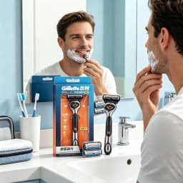 Gillette Fusion5 ProGlide Power Razor Micro-Pulse Vibration 5 Layers Blades Precision Back Trimmer Manual Shaver for Men
