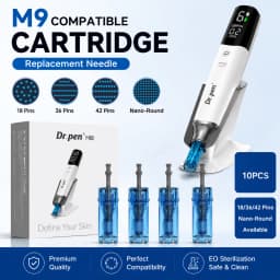 M9 Needle Cartridge Replacement 18 36 42 Pins Nano Round Compatible with Dr Pen M9 Microneedling Pen 10pcs