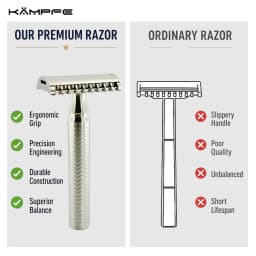 KAMPFE Titanium Safety Razor CNC Machined Double Edge DE Razor Mens Shaving Gift Wet Shave Shaver