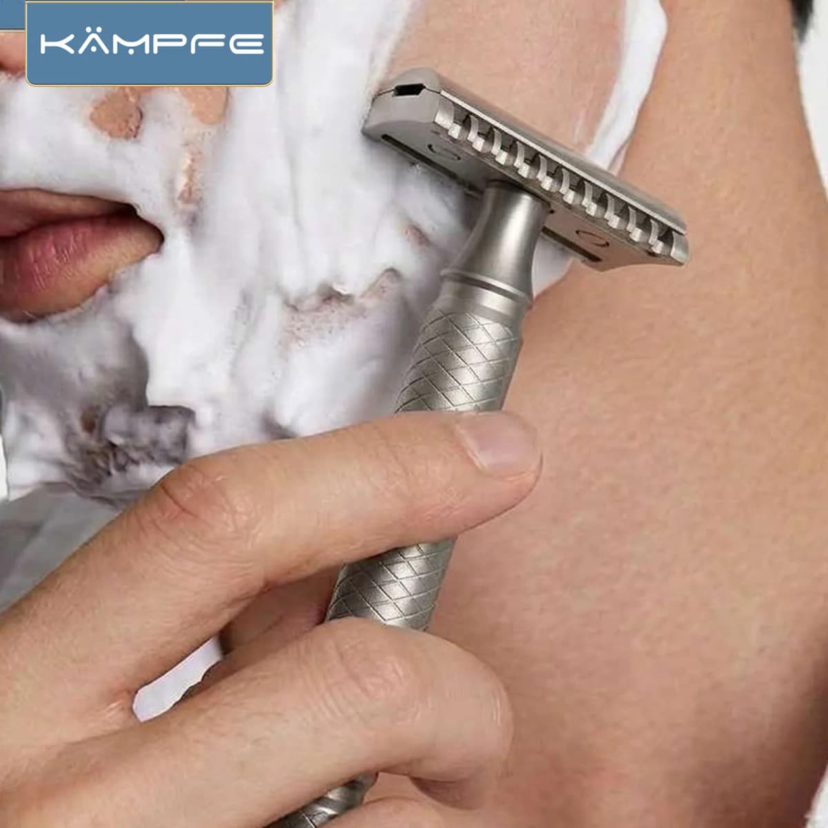 KAMPFE Titanium Safety Razor CNC Machined Double Edge DE Razor Mens Shaving Gift Wet Shave Shaver