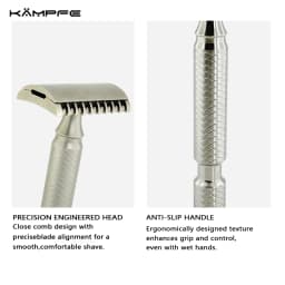KAMPFE Titanium Safety Razor CNC Machined Double Edge DE Razor Mens Shaving Gift Wet Shave Shaver
