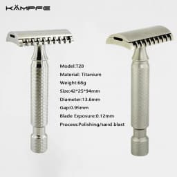KAMPFE Titanium Safety Razor CNC Machined Double Edge DE Razor Mens Shaving Gift Wet Shave Shaver