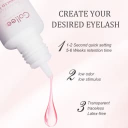Gollee 0.5-1s Dry Lash Glue Matte Lash Adhesive Primer Eyelash Extensions Long Lasting 6-8 Weeks Primer Glue Oil Proof Supplies
