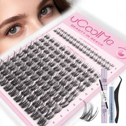 uCoolMe Lashes Venus Super Natural Clusters Kit with Bond and Seal Remover Long-lasting Waterproof Beginner Friendly Makeup Tool