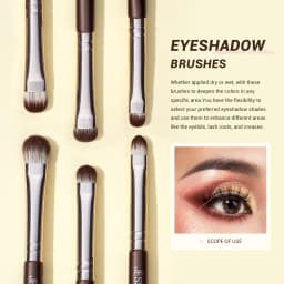 Jessup Eye Makeup Brushes Set Professional 15pcs Eyeshadow Brushes Vegan Concealer Eyebrow Liner Blending Brush Brown,T499