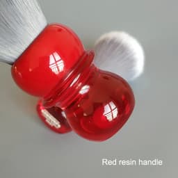 Dscosmetic Soft Hair Shaving Brush with Red Resin Handle and Gray Synthetic Hair for Man Wet Shave