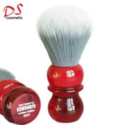 Dscosmetic Soft Hair Shaving Brush with Red Resin Handle and Gray Synthetic Hair for Man Wet Shave