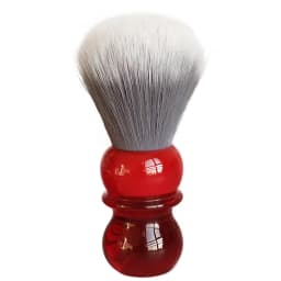 Dscosmetic Soft Hair Shaving Brush with Red Resin Handle and Gray Synthetic Hair for Man Wet Shave