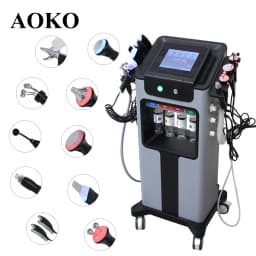 AOKO New10IN 1 Hydro Dermabrasion Aqua Peeling Ultrasound Facial Care Oxygen Injection Skin Rejuvenation Whiting Beauty Machine
