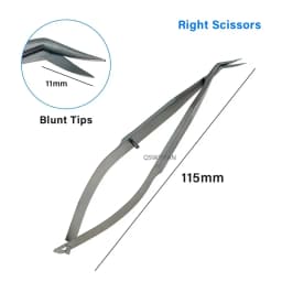 Ophthalmic Scissors Castroviejo Corneal Scissors Left/Right Ophthalmic Surgical Instrument