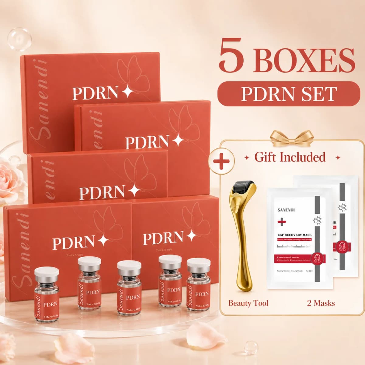 Sanendi Deep Infuse PDRN Essence - PDRN Salmon DNA Ampoule EGF Mask Korean Origin Skincare Home Salon 7ml X 5vials