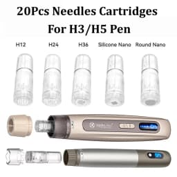 20Pcs 0.25mm Needles Cartridges 3ml Solution Bottle Adjustable Liquid Output Replacement Needle For Dr Pen H3/H5