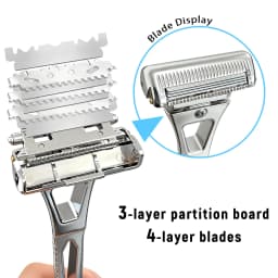 RZACLEA 4-Layer Half-Blade DE Safety Razor | Precision Shave with Magnetic Ease | Luxury Eco-Friendly Gift Set Razor