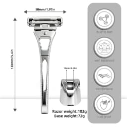 RZACLEA 4-Layer Half-Blade DE Safety Razor | Precision Shave with Magnetic Ease | Luxury Eco-Friendly Gift Set Razor
