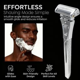 RZACLEA 4-Layer Half-Blade DE Safety Razor | Precision Shave with Magnetic Ease | Luxury Eco-Friendly Gift Set Razor