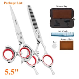 360 Degree Hair Scissors Set Japan Steel 5.5" 6.0" Salon Barber Cutting Thinning Shears Hairdressing Scissor High Quality A0118A